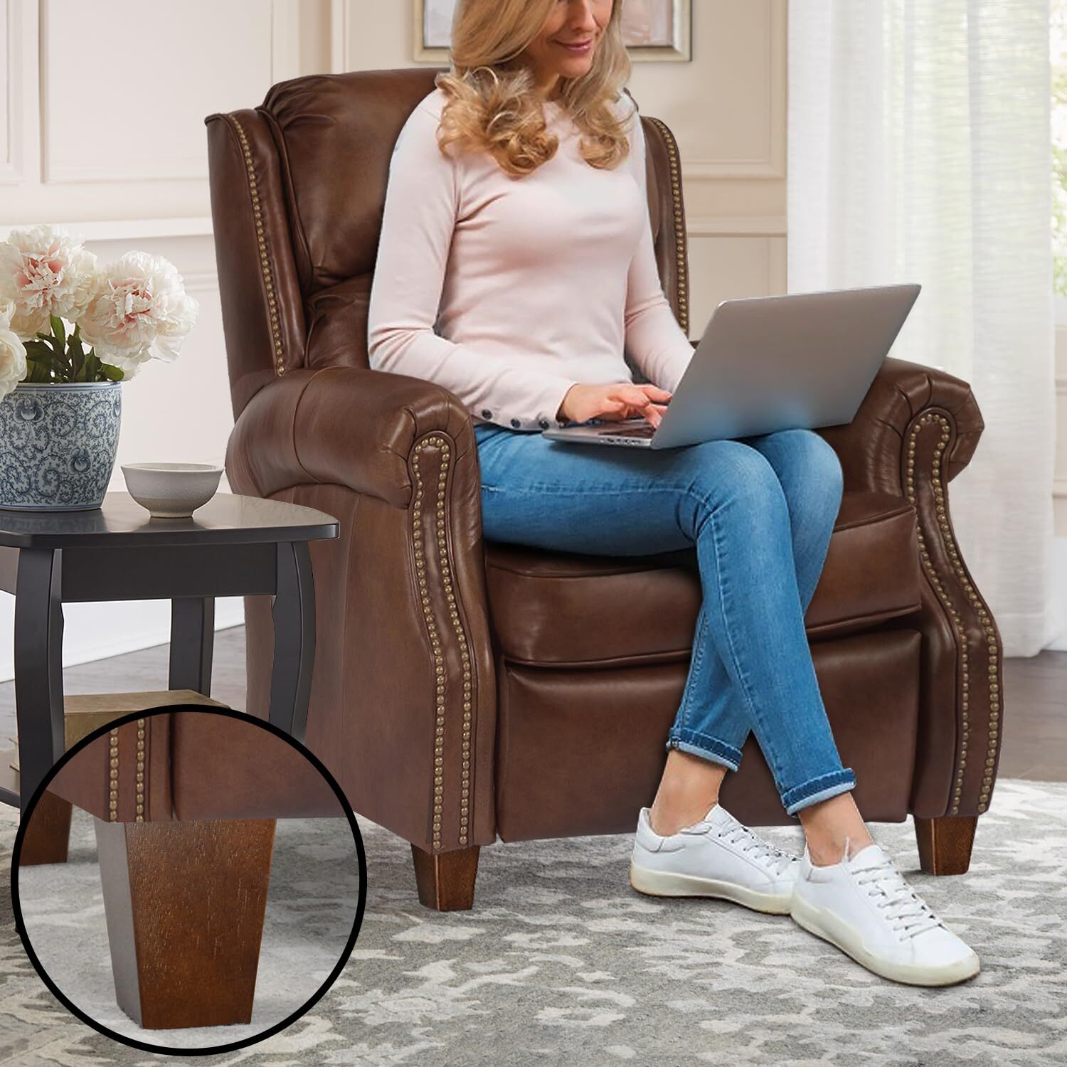 AORYVIC Wood Legs for Furniture 4 inch Sofa Legs Square Bed Legs Pack of 4
