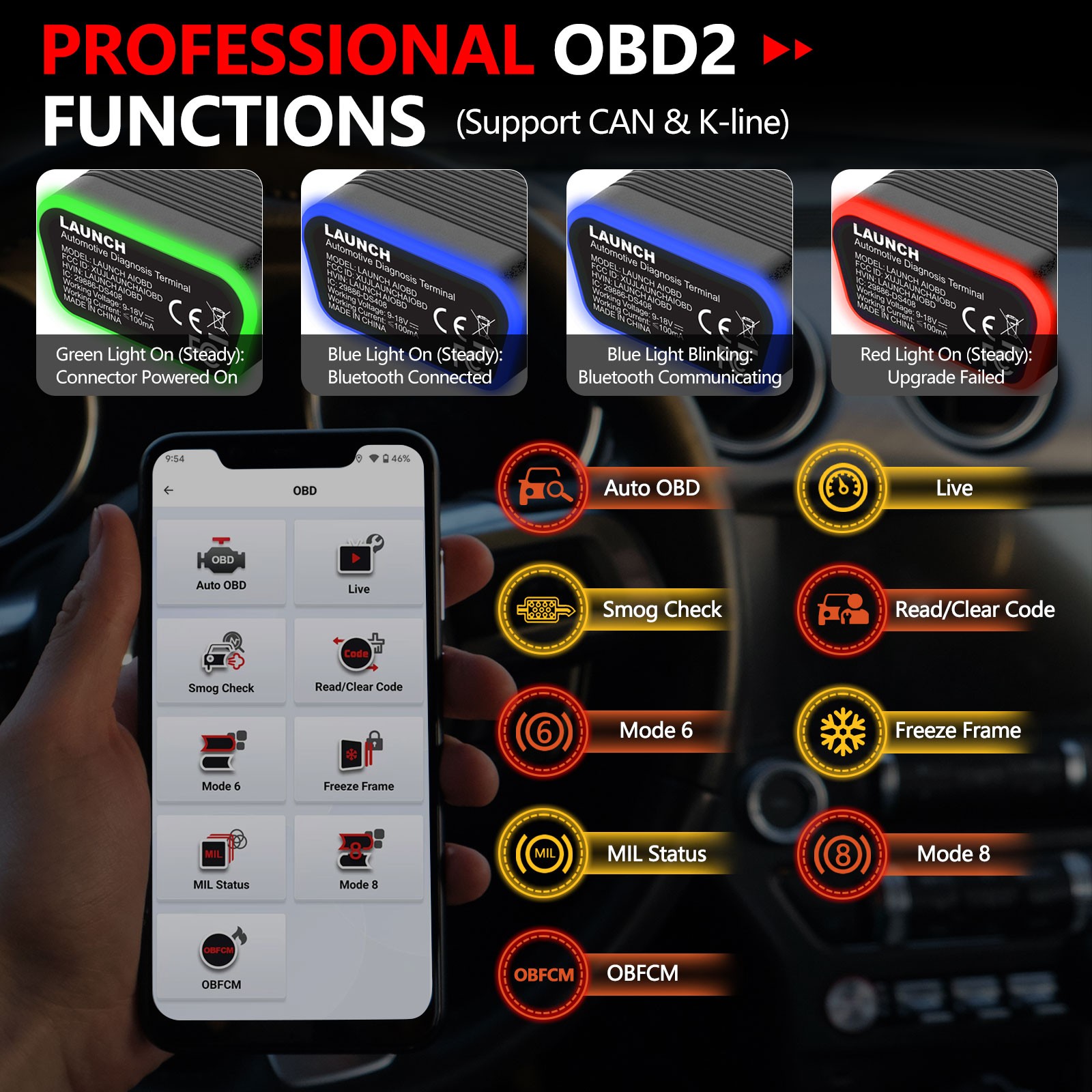 LAUNCH AIOBD (NueraDiag) Full System Diagnostic Scanner for iOS and Android