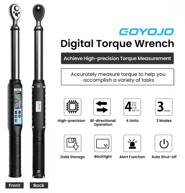 Digital Torque Wrench High Precision 1/2" 3/8" Professional Repair Tool