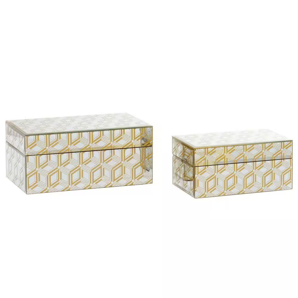 Gold Wood Box (Set of 2)