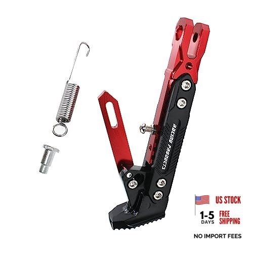 Motorcycle Universal Kickstand Adjustable Modified CNC Aluminum Alloy Red