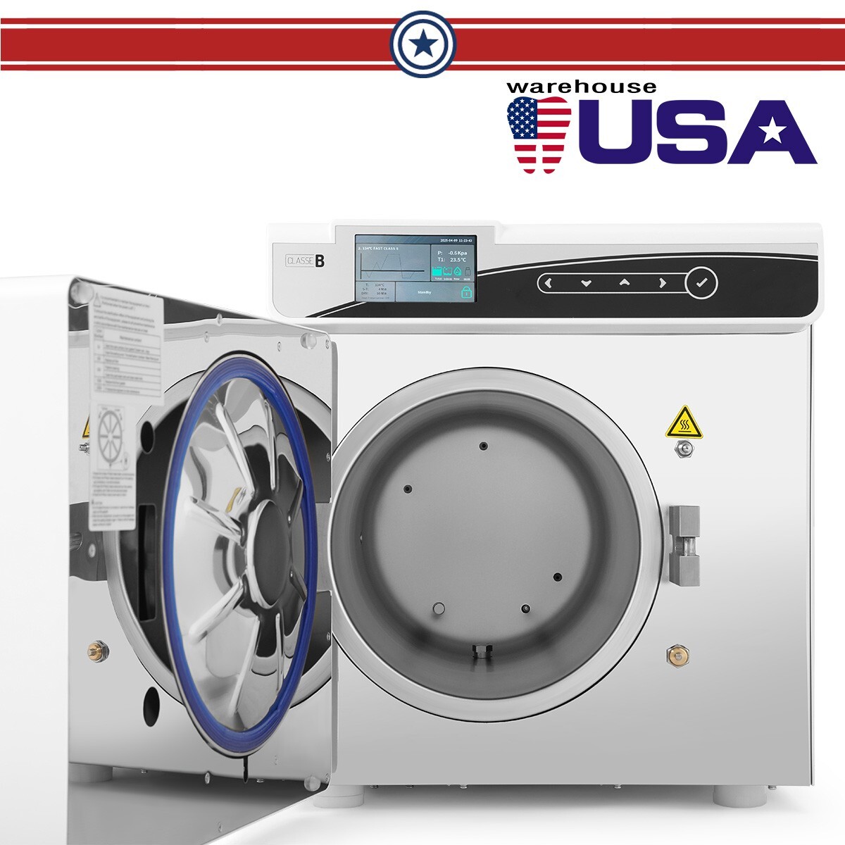 17L Class B Dental Steam Sterilizer Vacuum Sterilization Built-in printer