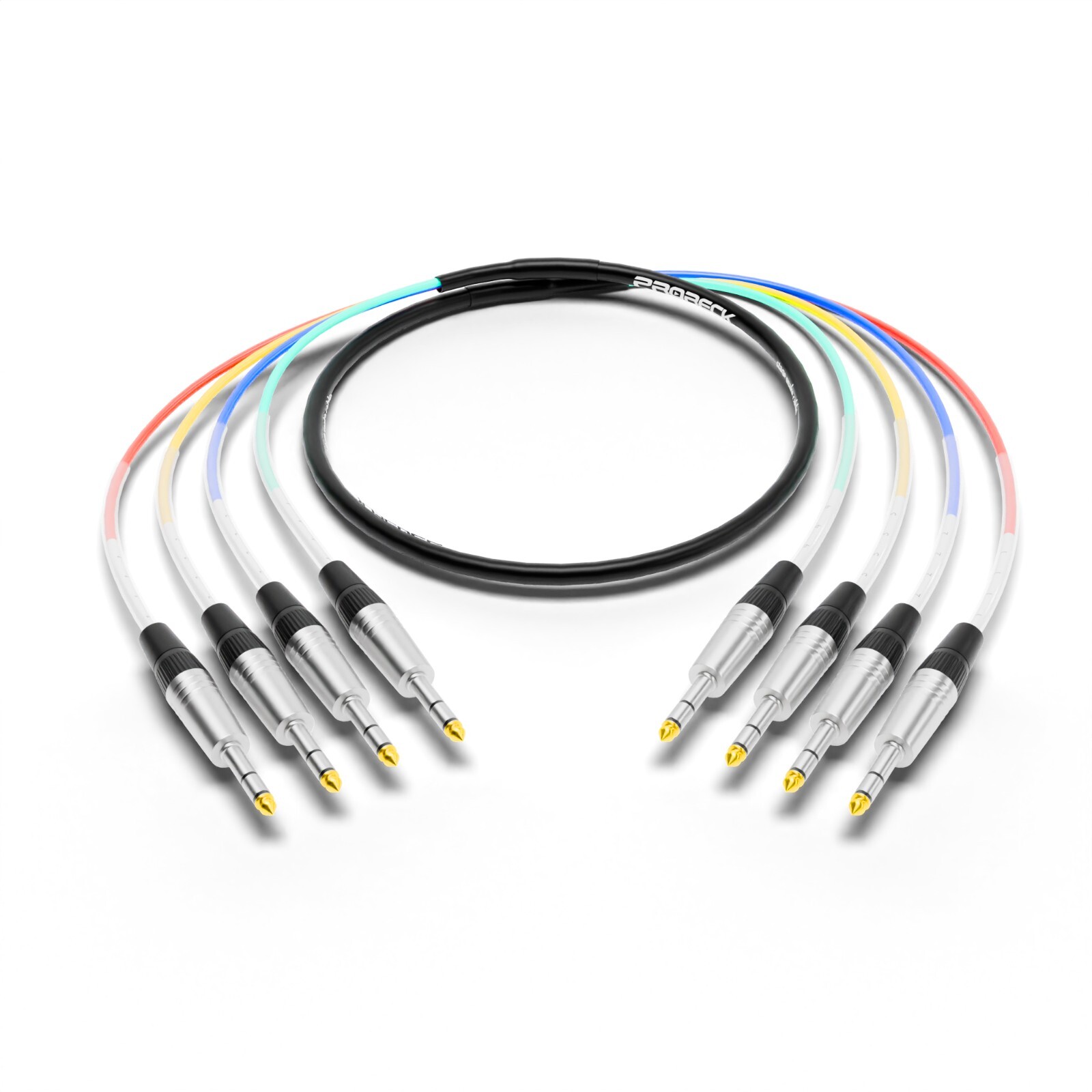 PRORECK 4 Channels 6ft Snake Cable 1/4'' TRS- 1/4'' TRS Audio Cable