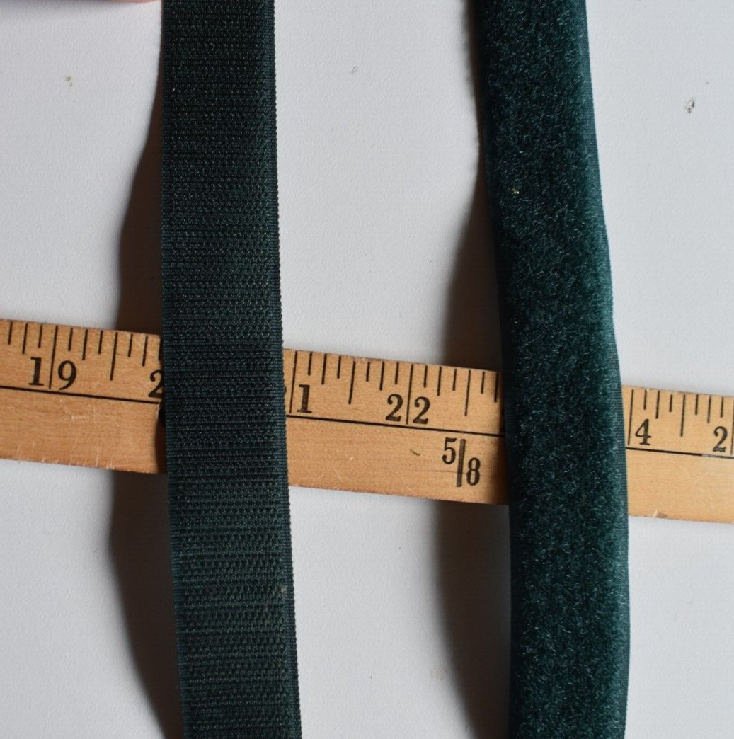 DARK GREEN HOOK & LOOP SEW-ON TAPES 1 " WIDE BY THE YARD