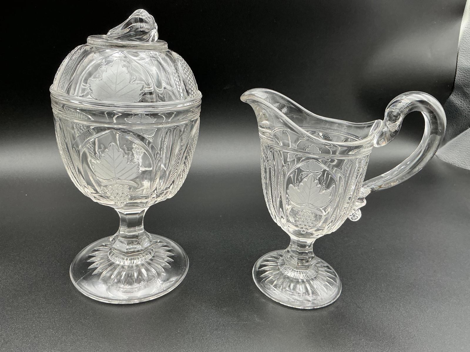 Magnet and Grape Creamer and Covered Sugar Bowl with Certificate of Authenticity