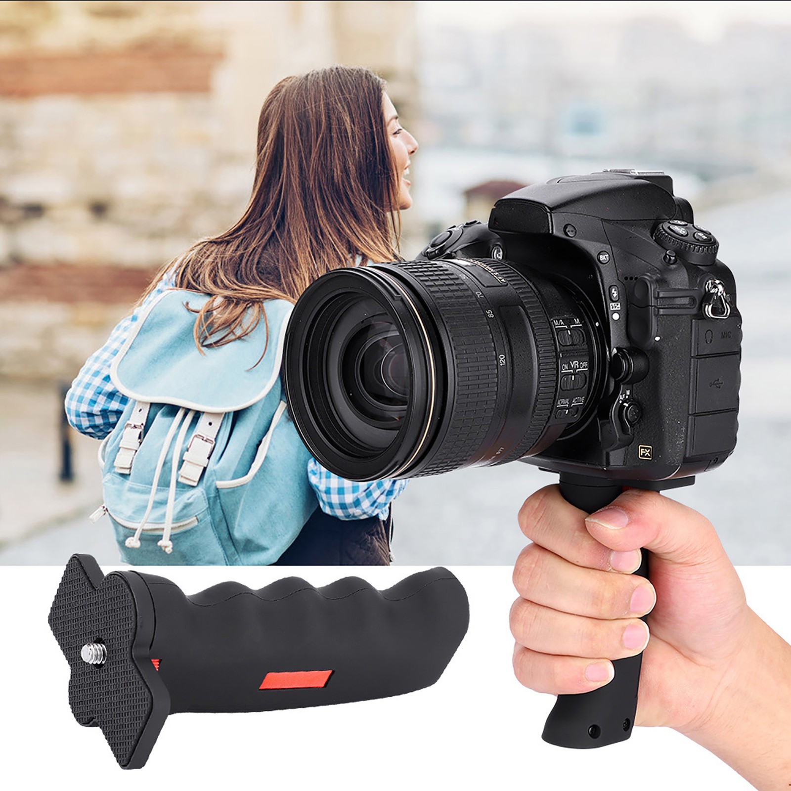 Camera Handle Grip Mount Portable Plastic 1/4 Screw Extension Handheld Wit BEA