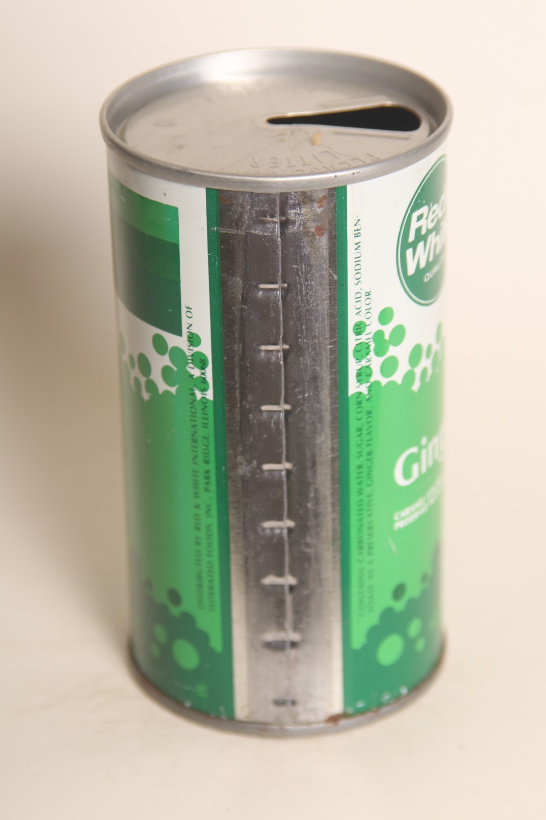 Red & White Ginger Ale soda can