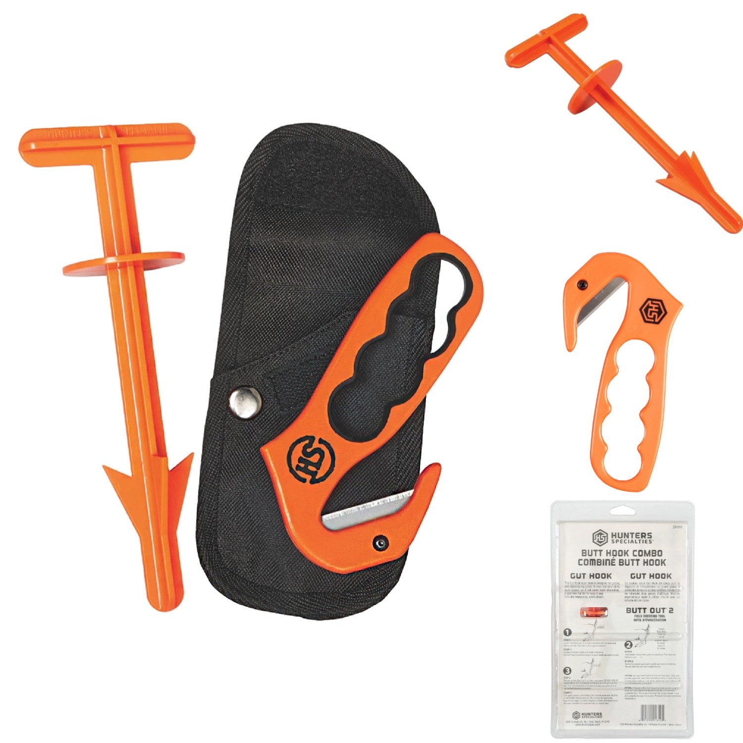 Field Dressing Kit with Gut Hook and Butt Out 2 Big Game Hunting Accessories