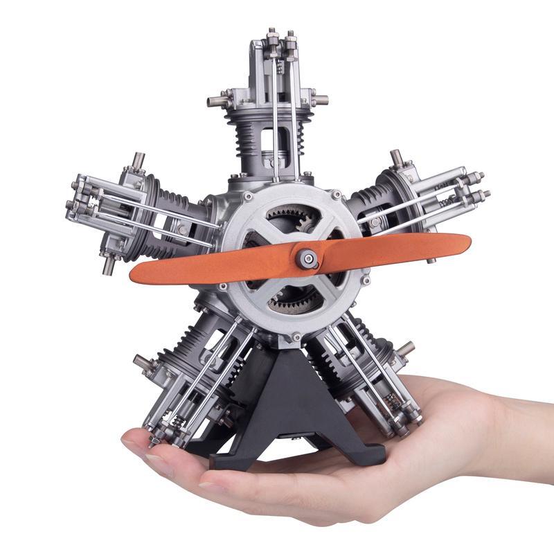 TECHING Five-Cylinder Radial Engine Plane Simulation Metal Machinery Electric
