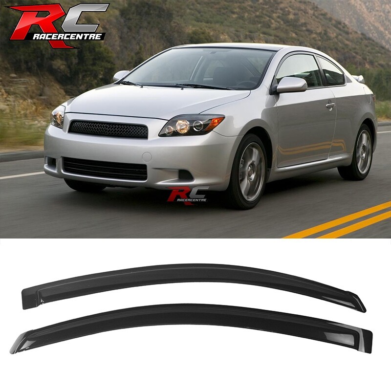 Fits 05-10 Scion TC Acrylic Smoke Vent Sun Rain Deflector Guard Window Visor 2PC