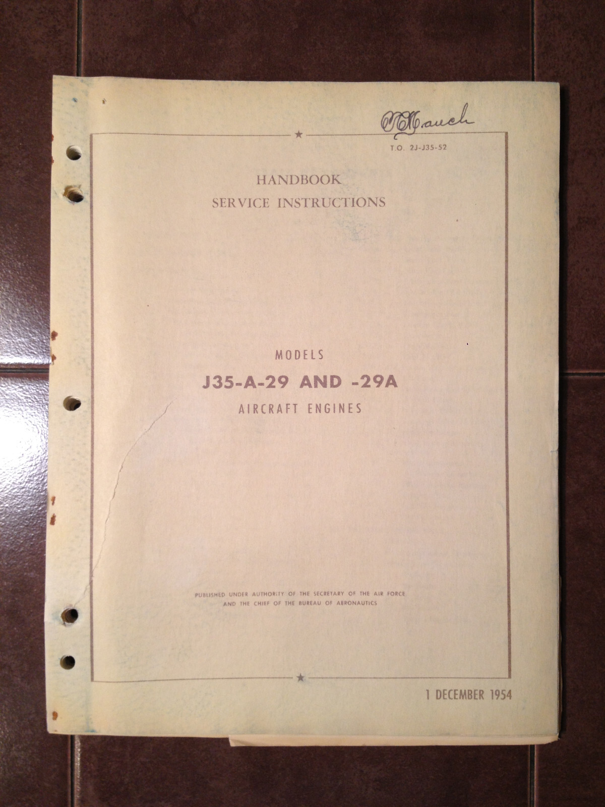 Allison J35-A-29 & J35-A-29A Engine Service Manual