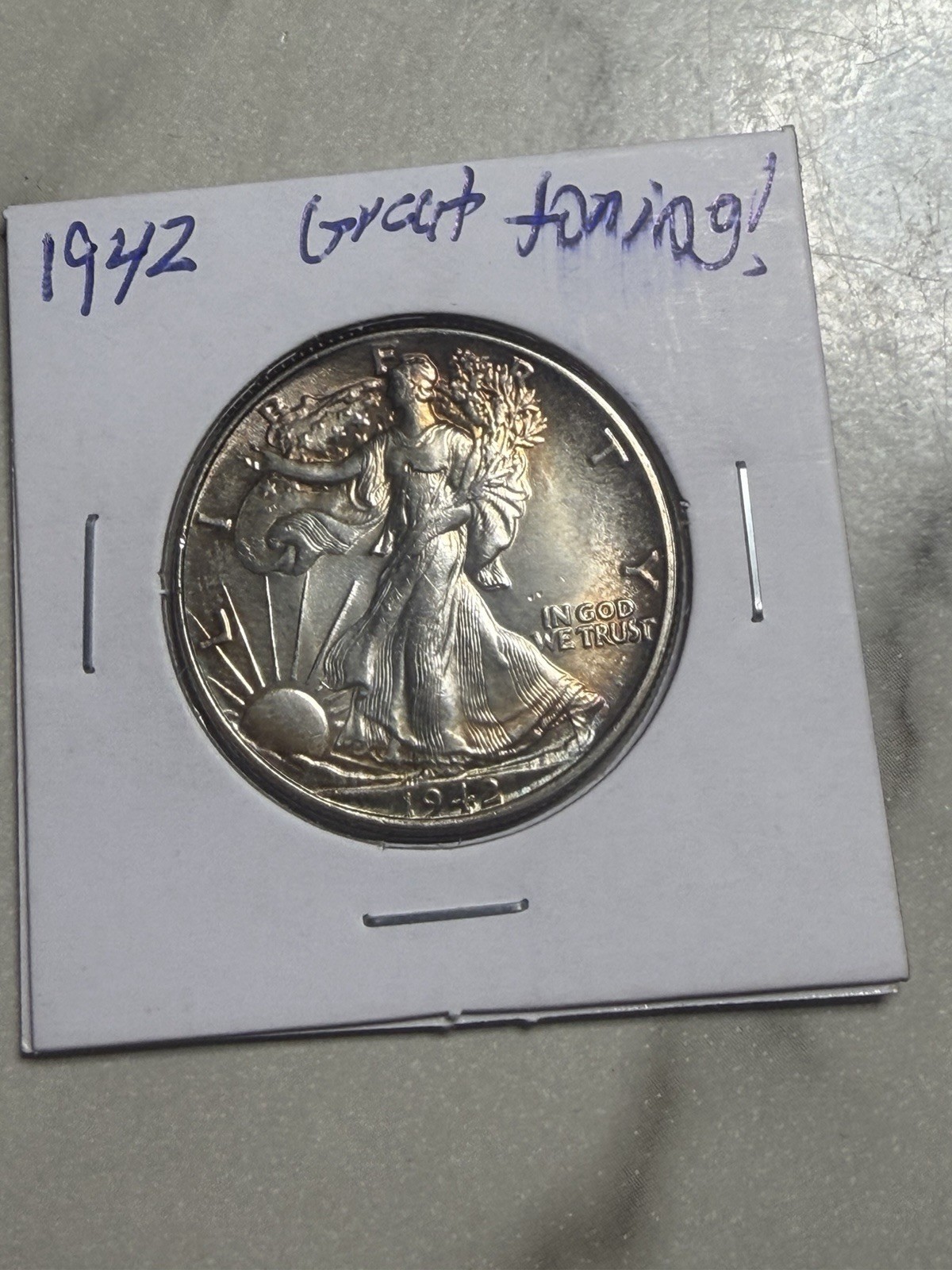1942 walking liberty half dollar Great Toning! Please Check My Listings😊