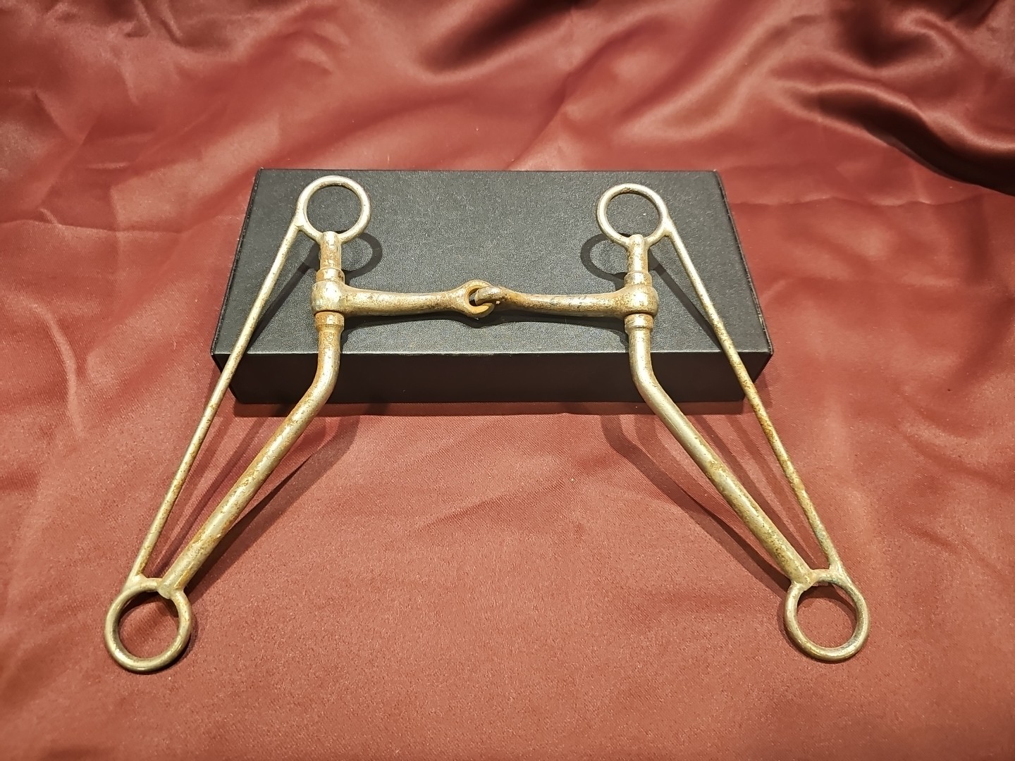 Used Long Shank Snaffle Bit Copper Mouth 5 In