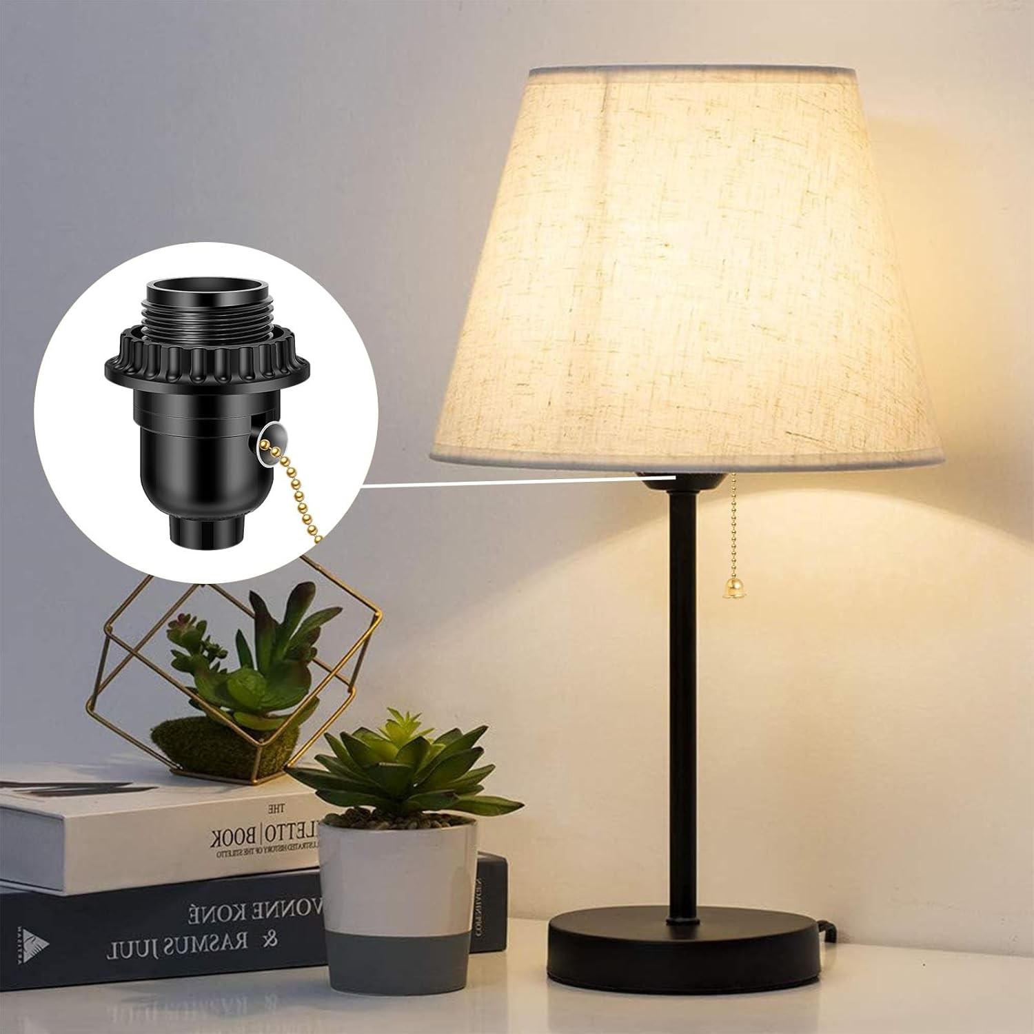 UL Listed E26 Threaded Pull Chain Lamp Socket Replacement Socket E26 Threaded