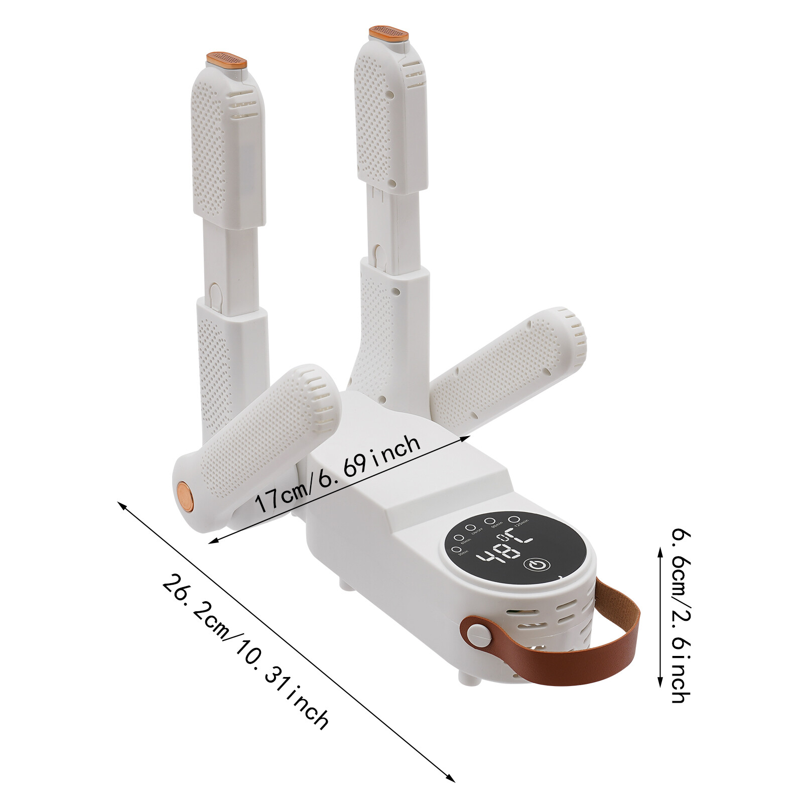 Electric Boot and Shoe Dryer with Timer, 150W, 360° Drying, White