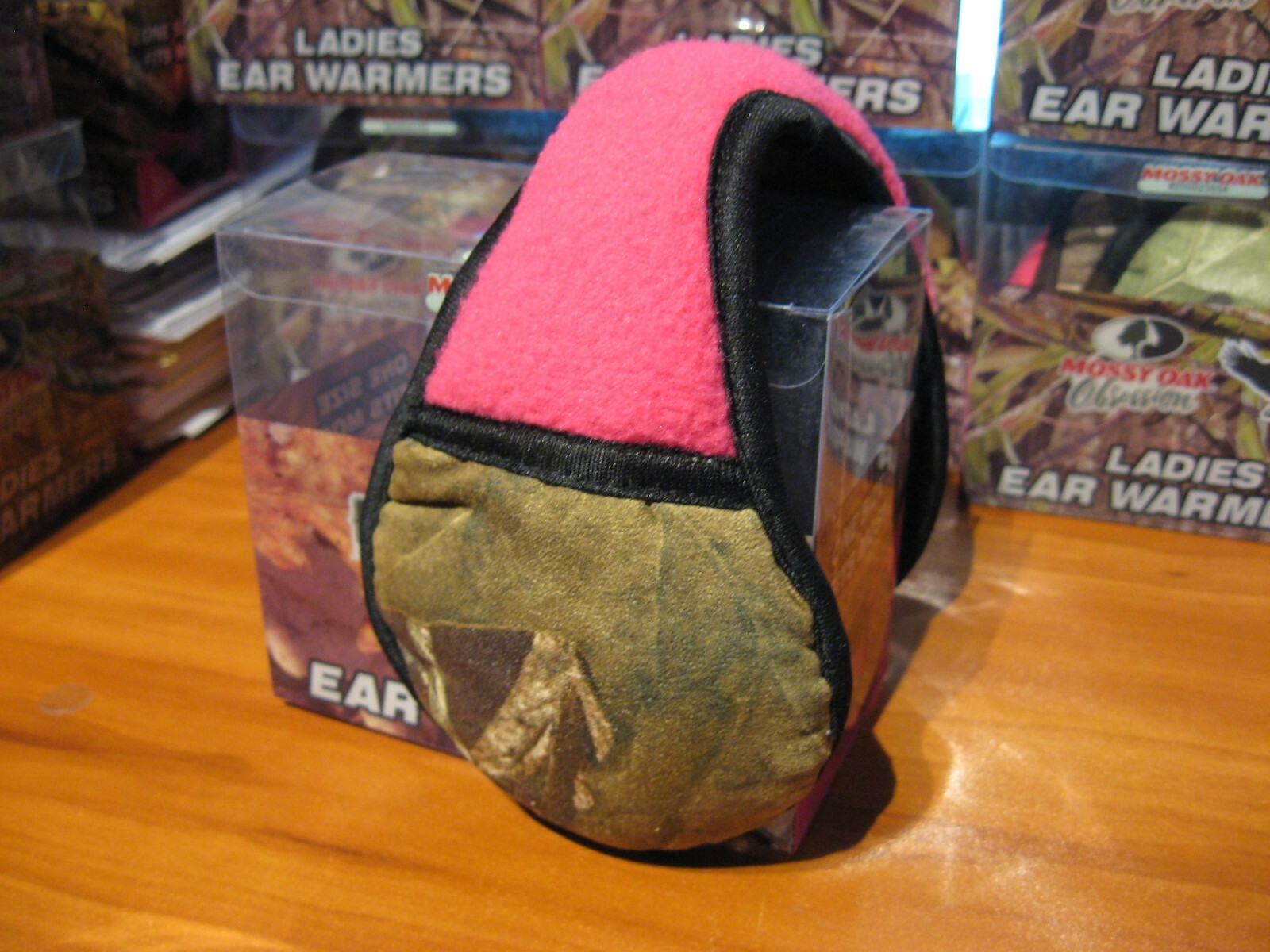 Ladies Mossy Oak Ear Warmer Muffs Break-Up Camo & Pink OSFM Women's Hunting Hat
