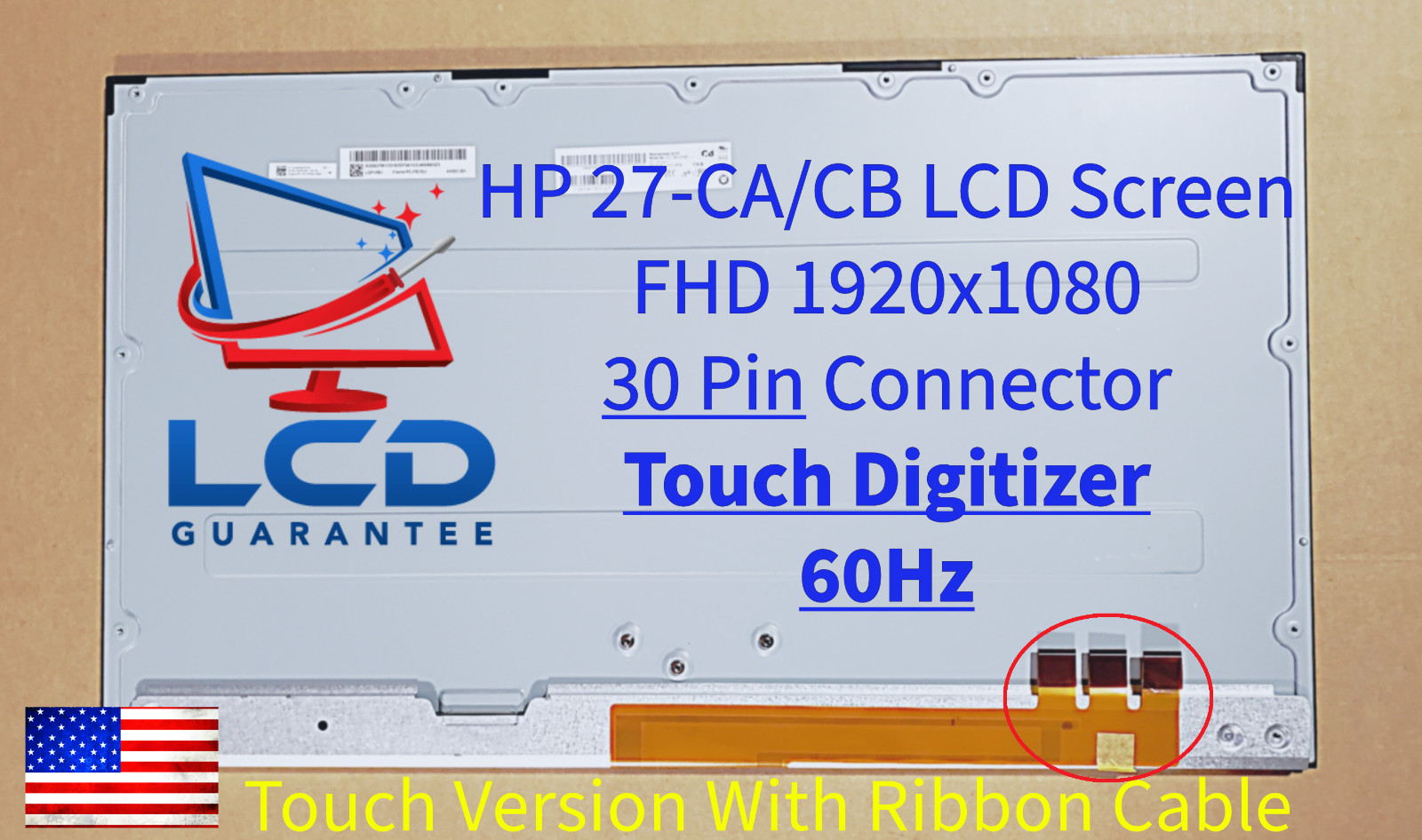 HP 27-CB0029 FHD Borderless Replacement Touch Screen Panel Including Touch Glass