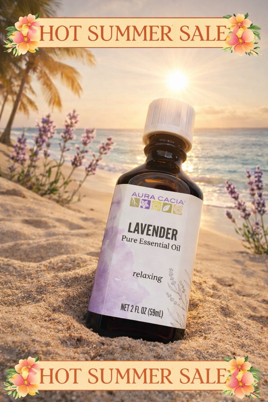 Aura Cacia Lavender Essential Oil 2oz Pure New Sealed