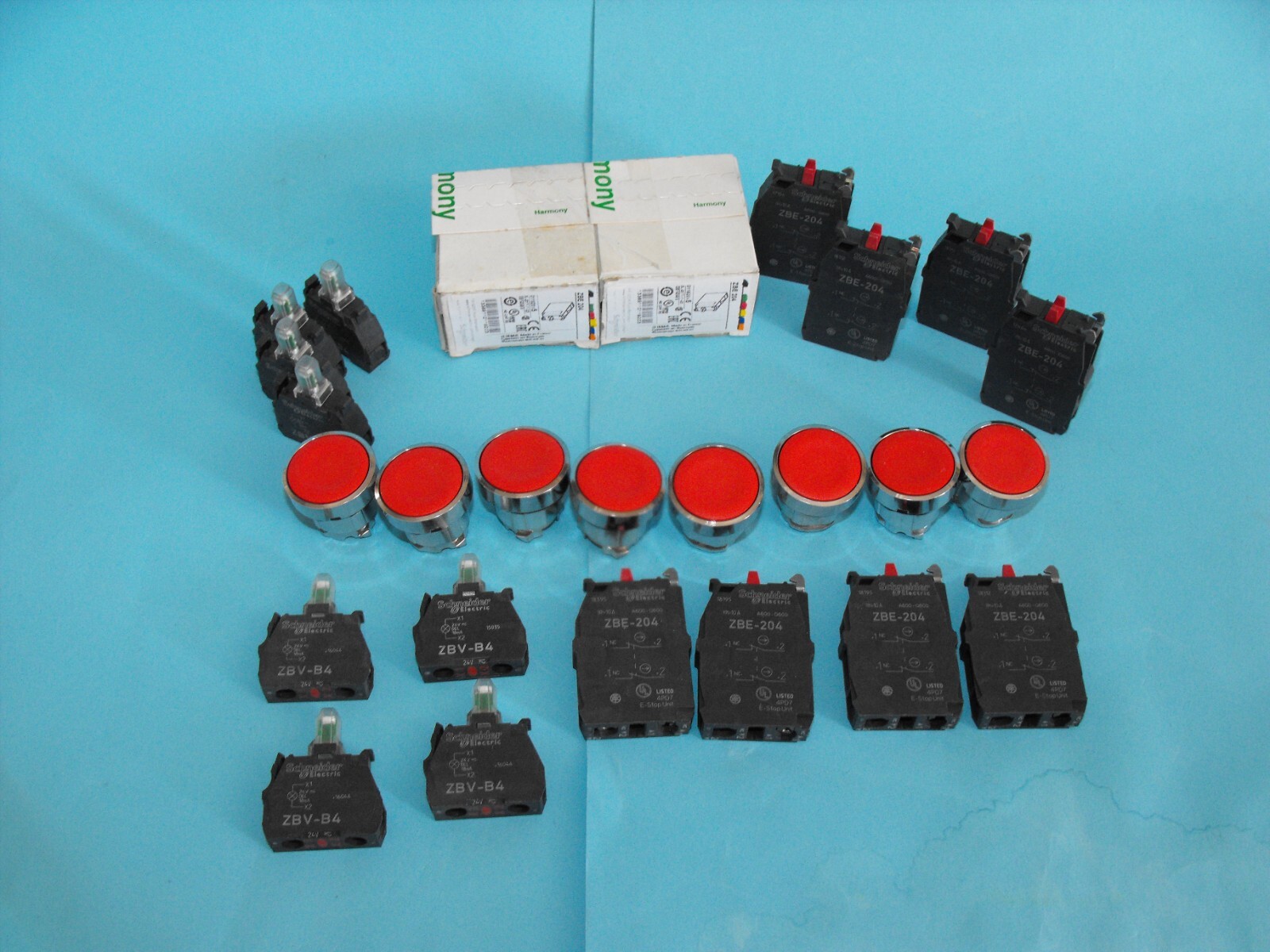 Schneider Electric.TELEMECANIQUE ZB4BA4+ZBE204+ZBV-B4.(LOT8PCS).NEW.