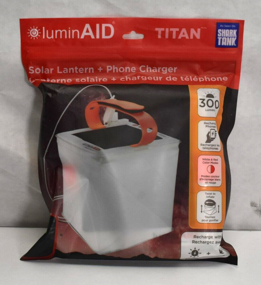 Titan LuminAid Solar Lantern + Phone Charger 2-in-1 300 Lumens Bright White