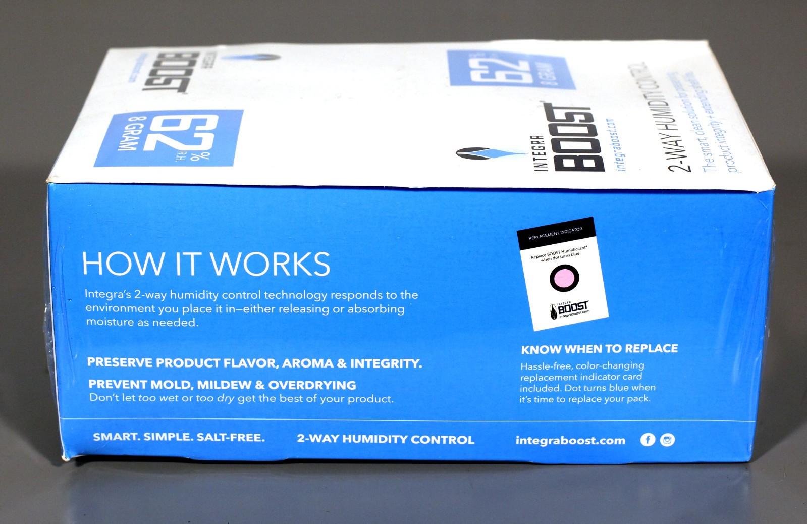 144-pack Box Integra Boost 62% 8 gram - Two Way Humidor Packets With Indicator