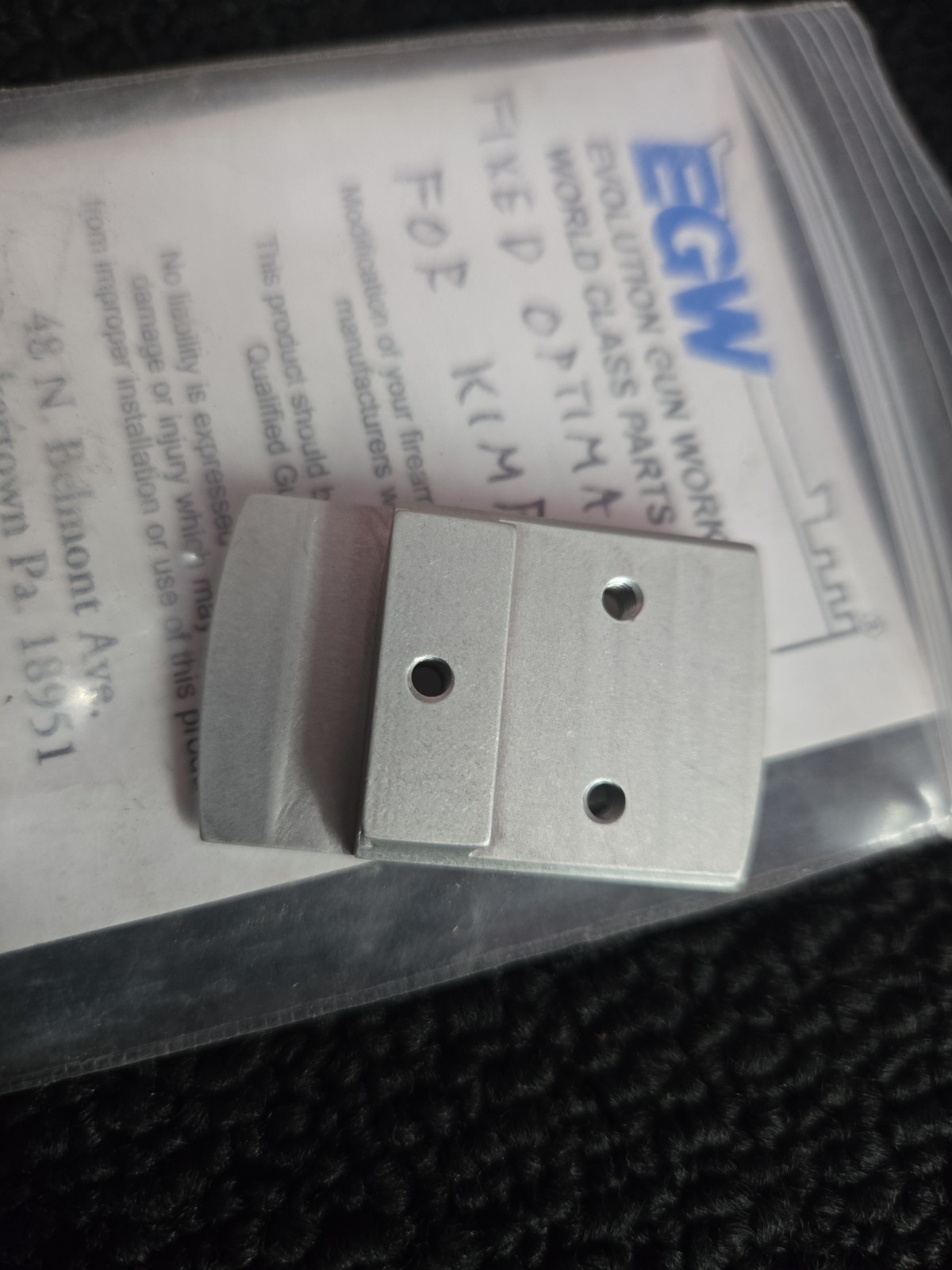 Egw Fixed Optima Base Optic Mount Kimber