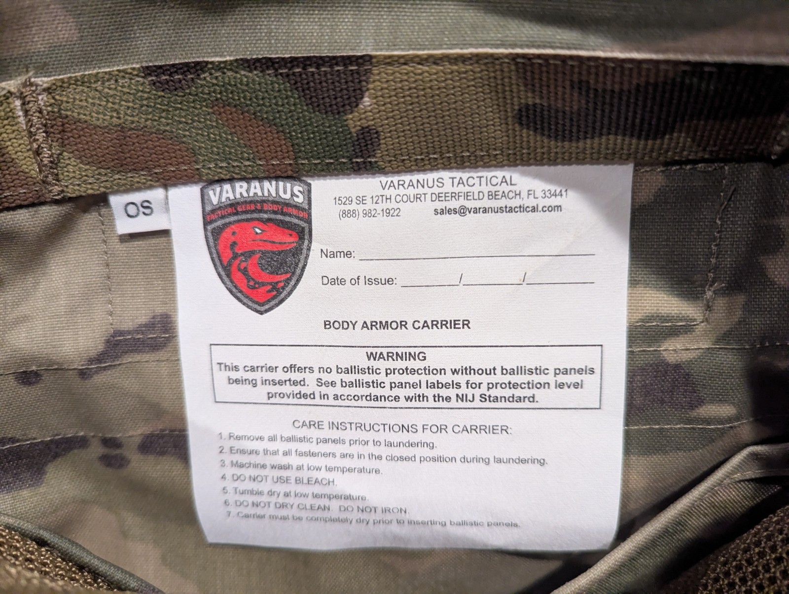Varanus Tactical OCP Operational Camouflage Pattern Body Armor Carrier