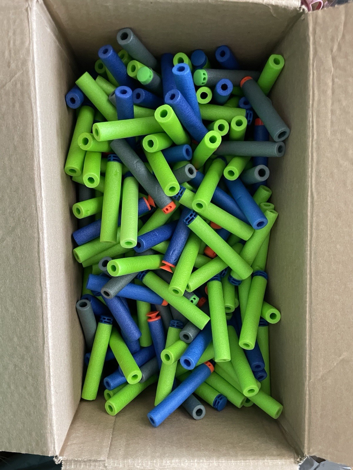 Bulk Lot Nerf Dart Ammo Mixed Colors Styles Foam Refill Darts Used 1lb Approx Wt