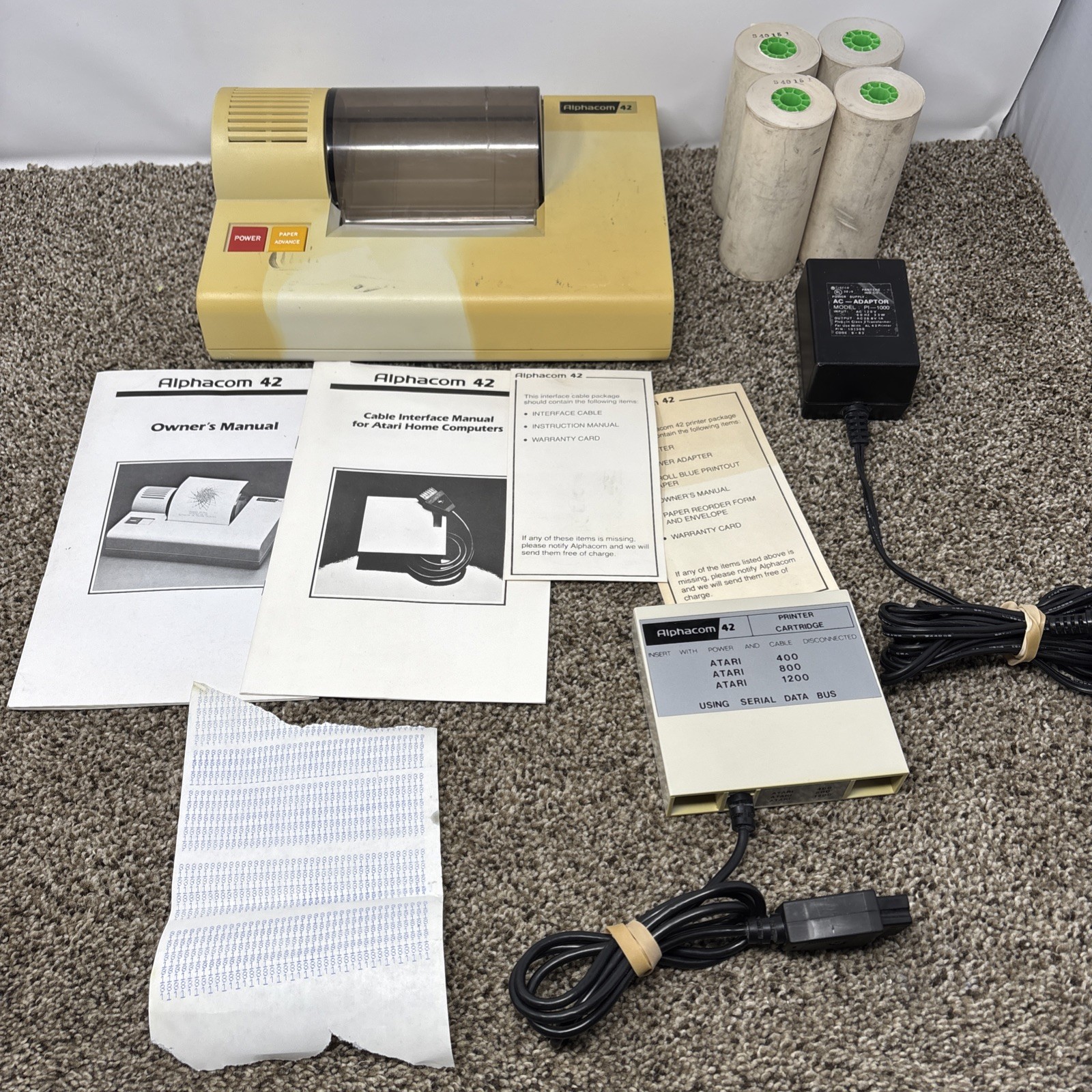 Atari 800 Computer Alphacom 42 Thermal Printer 40 Colum AS IS FOR PARTS!!!