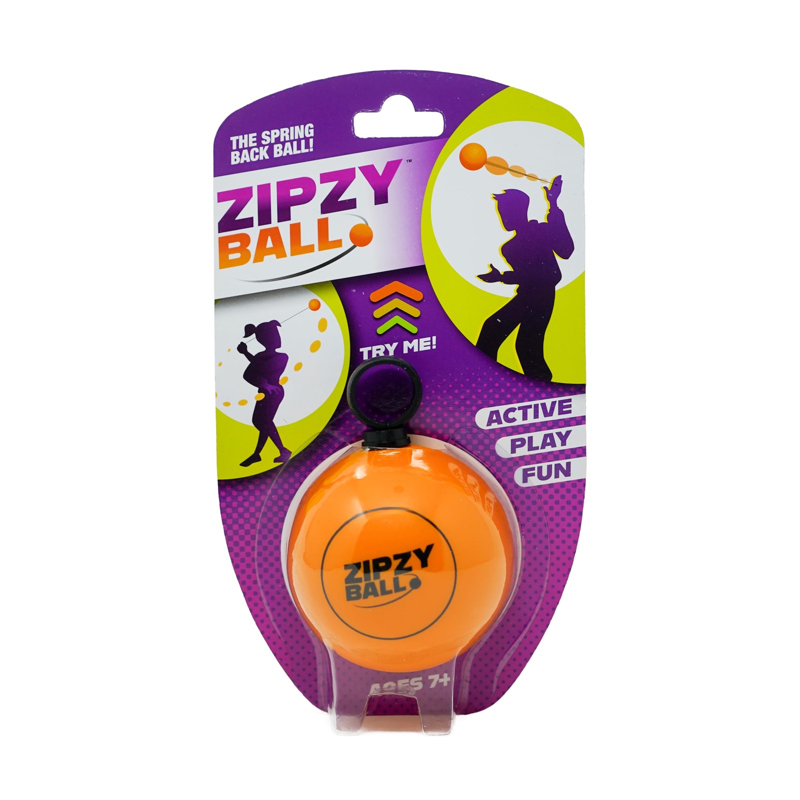 ZipzyBall Sporty Spring Back Hand Fidget - Kid or Adult Indoor and Outdoor Al...