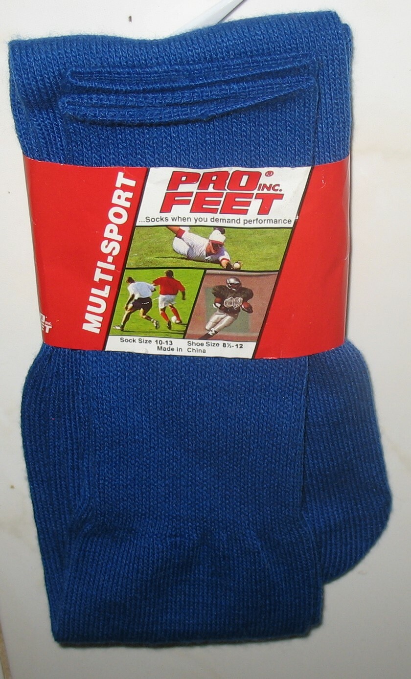 MULTI-SPORT SOCKS - NEW - ROYAL BLUE - SOCK SIZE  10-13  SHOE SIZE 8 1/2 - 12