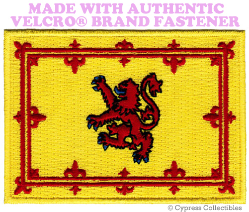 SCOTTISH FLAG PATCH SCOTLAND EMBROIDERED LION RAMPANT w/ VELCRO® Brand Fastener