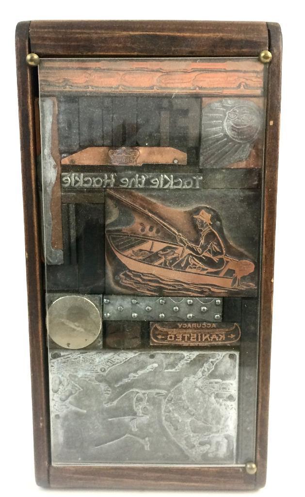 Fly Fishing Theme Reverse Print Block Kanisteo Canoe Hackle Copper Clark Craft