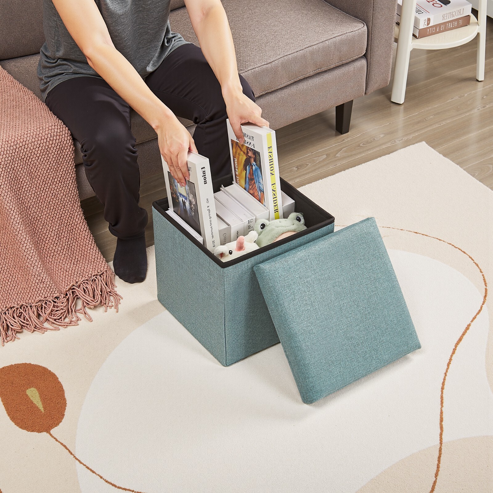 Storage Ottoman Bench Foot Rest Stool Bedroom Entryway Living Room Small Space