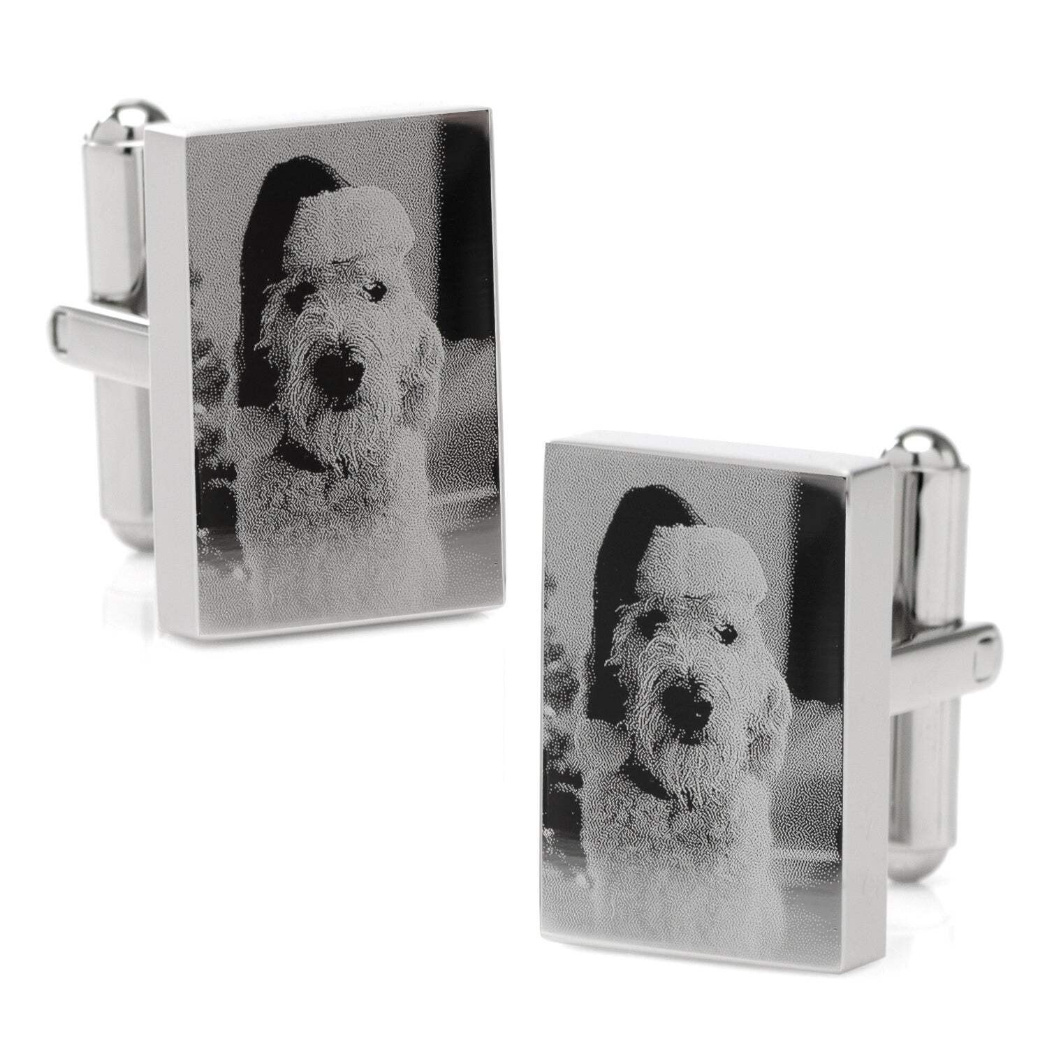 Stainless Steel Rectangle Infinity Engravable Cufflinks