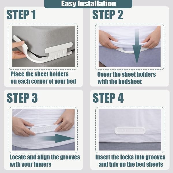 Lock Holders, Upgrade Bed Holders for Corners, Fasteners, Easy-Install Bed Pa...