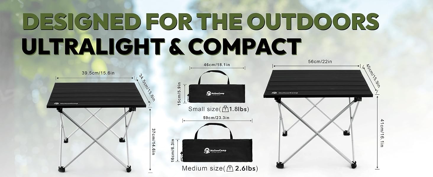 Camping Side Table, Ultralight Aluminum Folding Table, Small Compact Portable