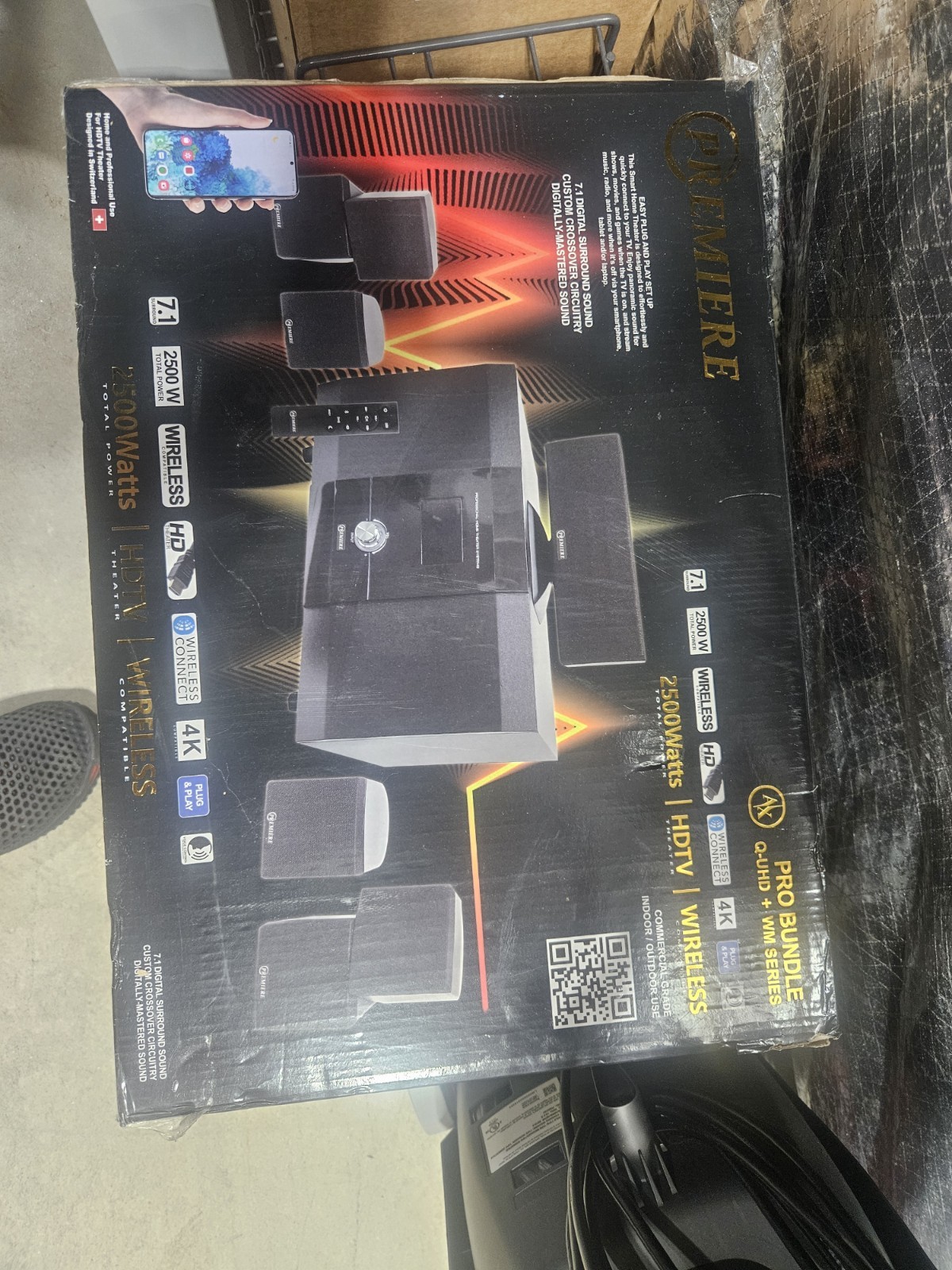Premiere Surround  Sound 7.1 Home Theater System 2500 Watts 4k HDTV Wireless NRM