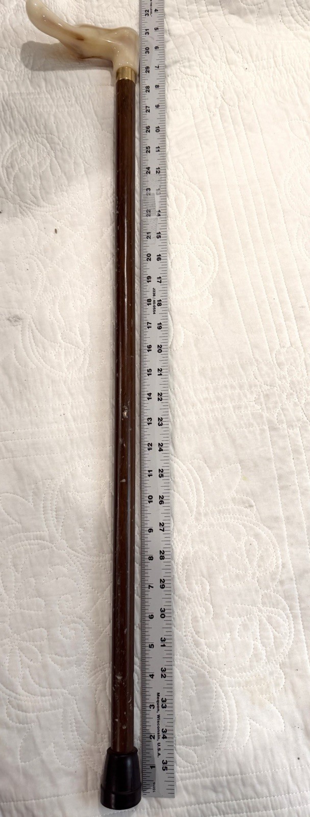 Harvy White Marbleized Palm Grip Cane 31”