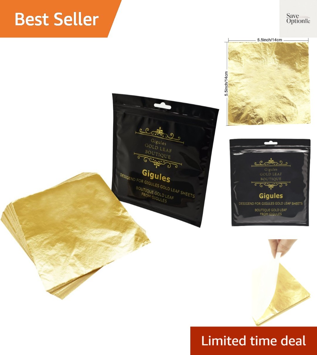 High-Quality Imitation Gold Leaf Sheets - 100 Pcs for Creative Decor 5.5''