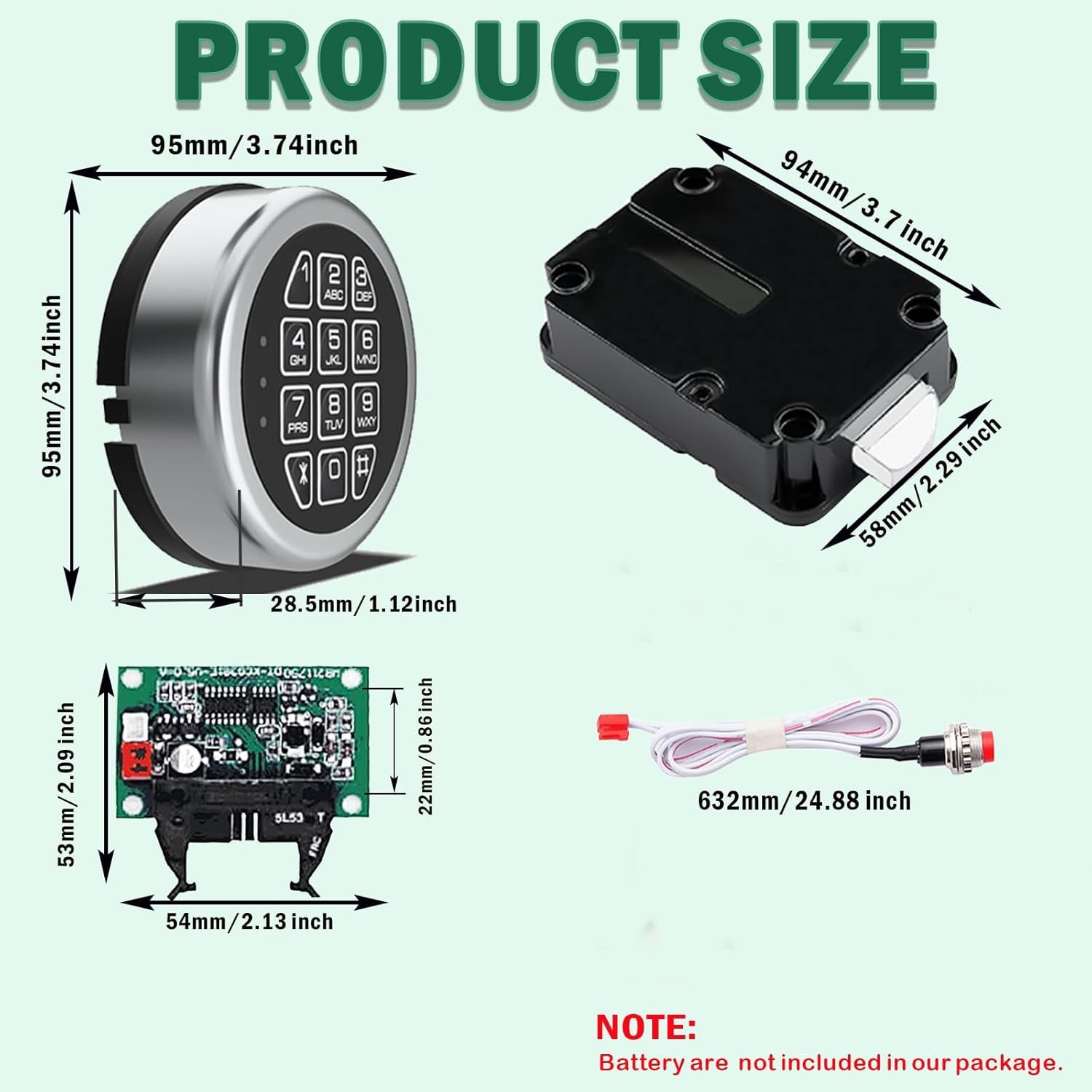 Electronic Safe Lock Gun Safe Lock Replacement with Swing Bolt Lock