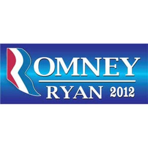 Mitt Romney Paul Ryan Blue Two Tone For President 3x8 Bumper Sticker