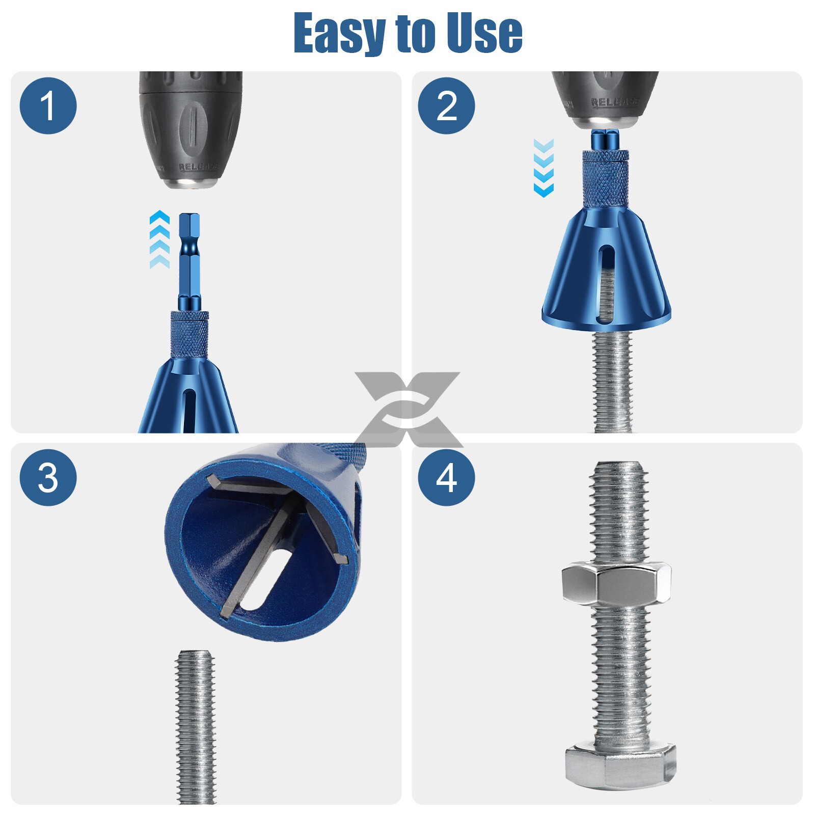 Heavy Duty External Deburring Chamfer Tool 2Pcs 1/4 Inch Hex Shank Drill Bit