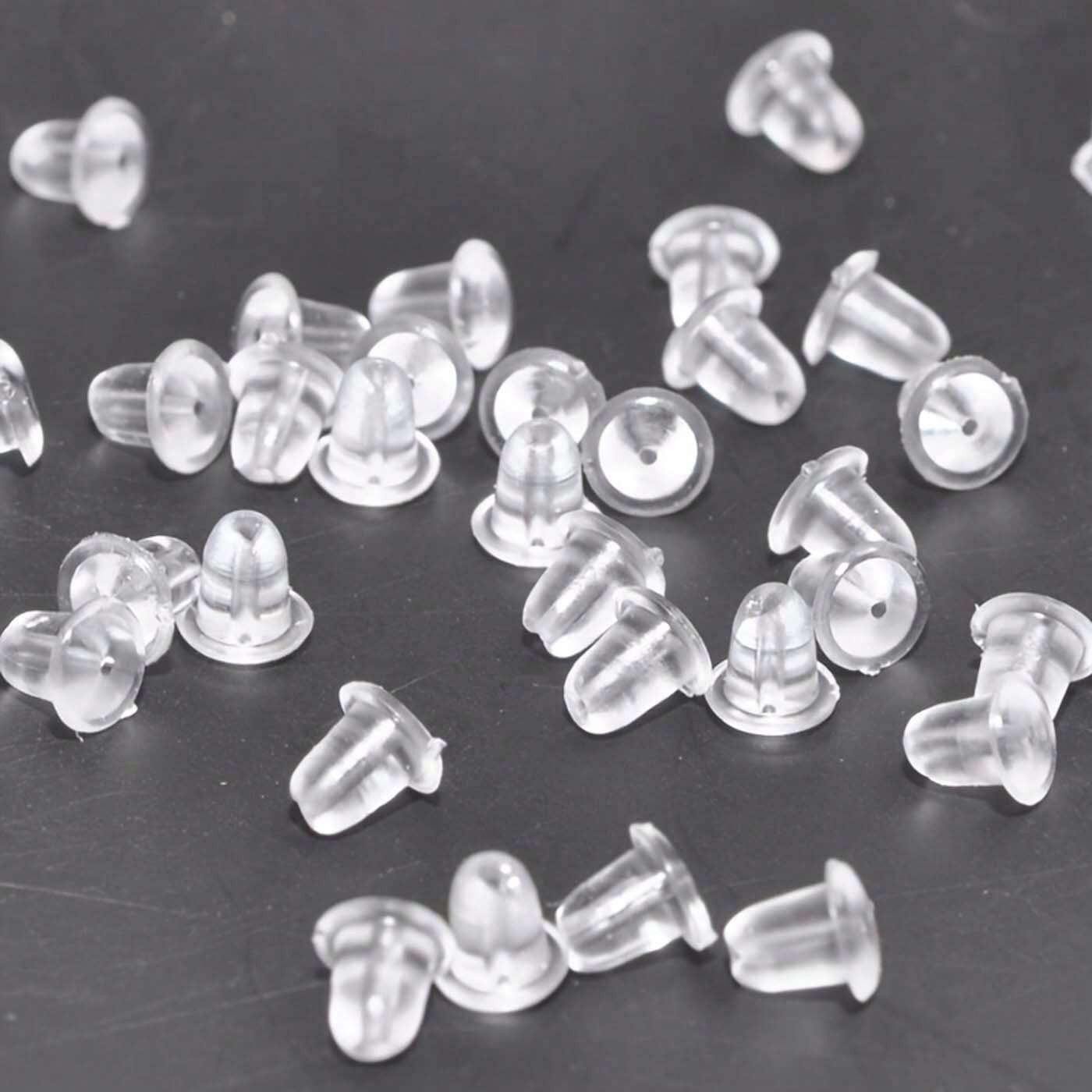 50PCS Earring Soft Backs Stoppers Replacement for Studs Or Secure Hook Earring
