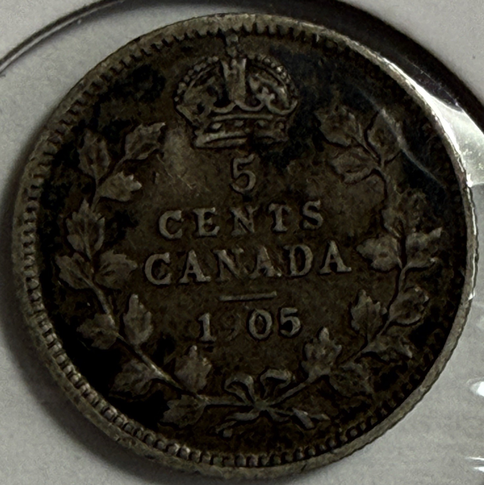 1905 Canada .925 Silver Five 5 Cents 5c KM#13 Edward VII - (8-18)