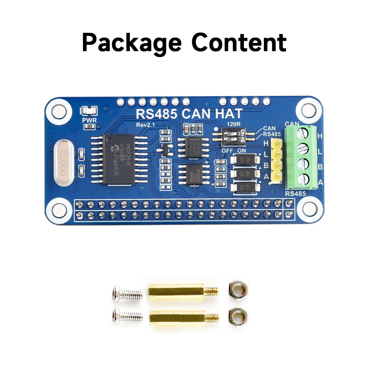 Waveshare 3.3V RS485 CAN HAT for Raspberry Pi Allows Stable Long-Distance