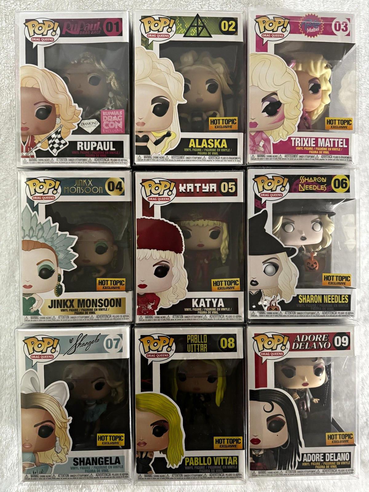 Funko RuPaul's Drag Race Hot Topic Exclusive Vinyl Pop Full Series Lot 9