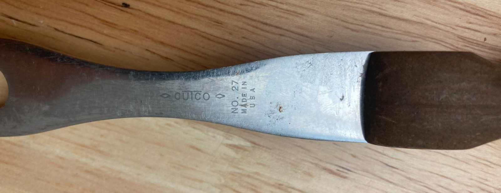 Vintage Cutco No. 27 Carving Fork Brown Handle