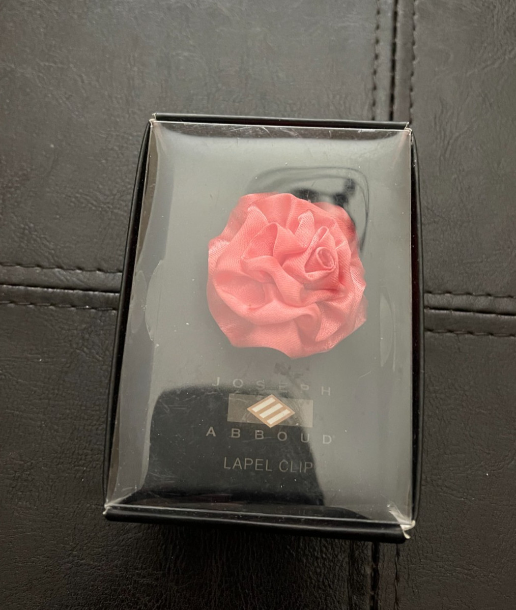 Vintage Lapel Pin Clip Flower in Box-Pink New Old Stock Wedding Prom Event Gala