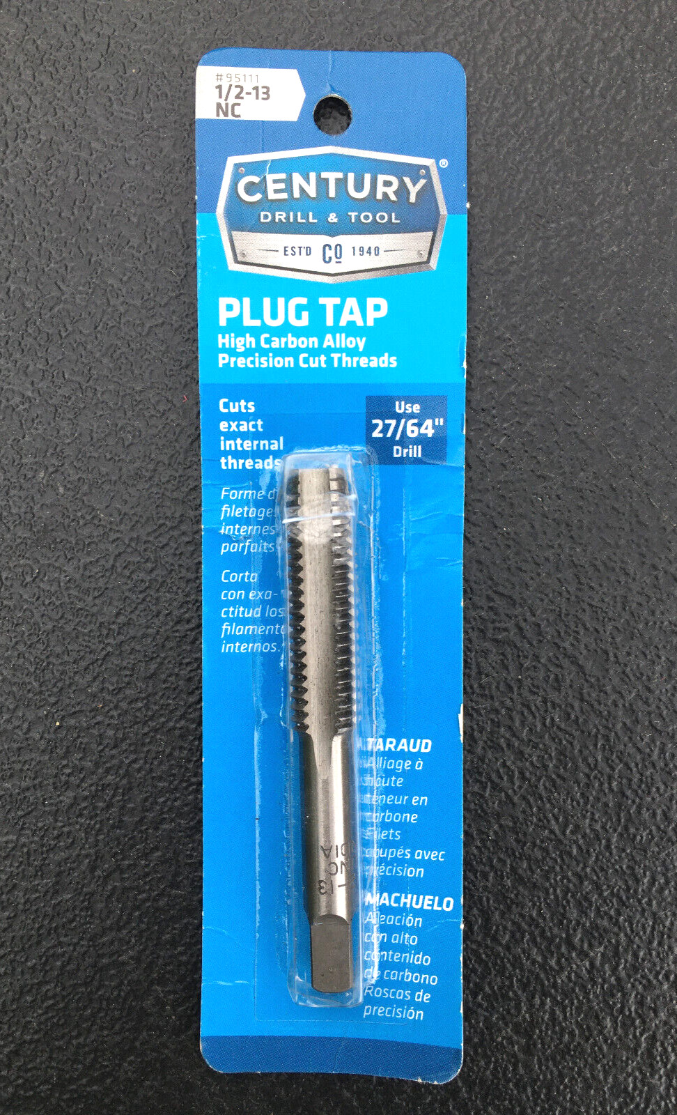 CENTURY 95111   1/2" - 13  NC SAE HIGH CARBON ALLOY PLUG TAP